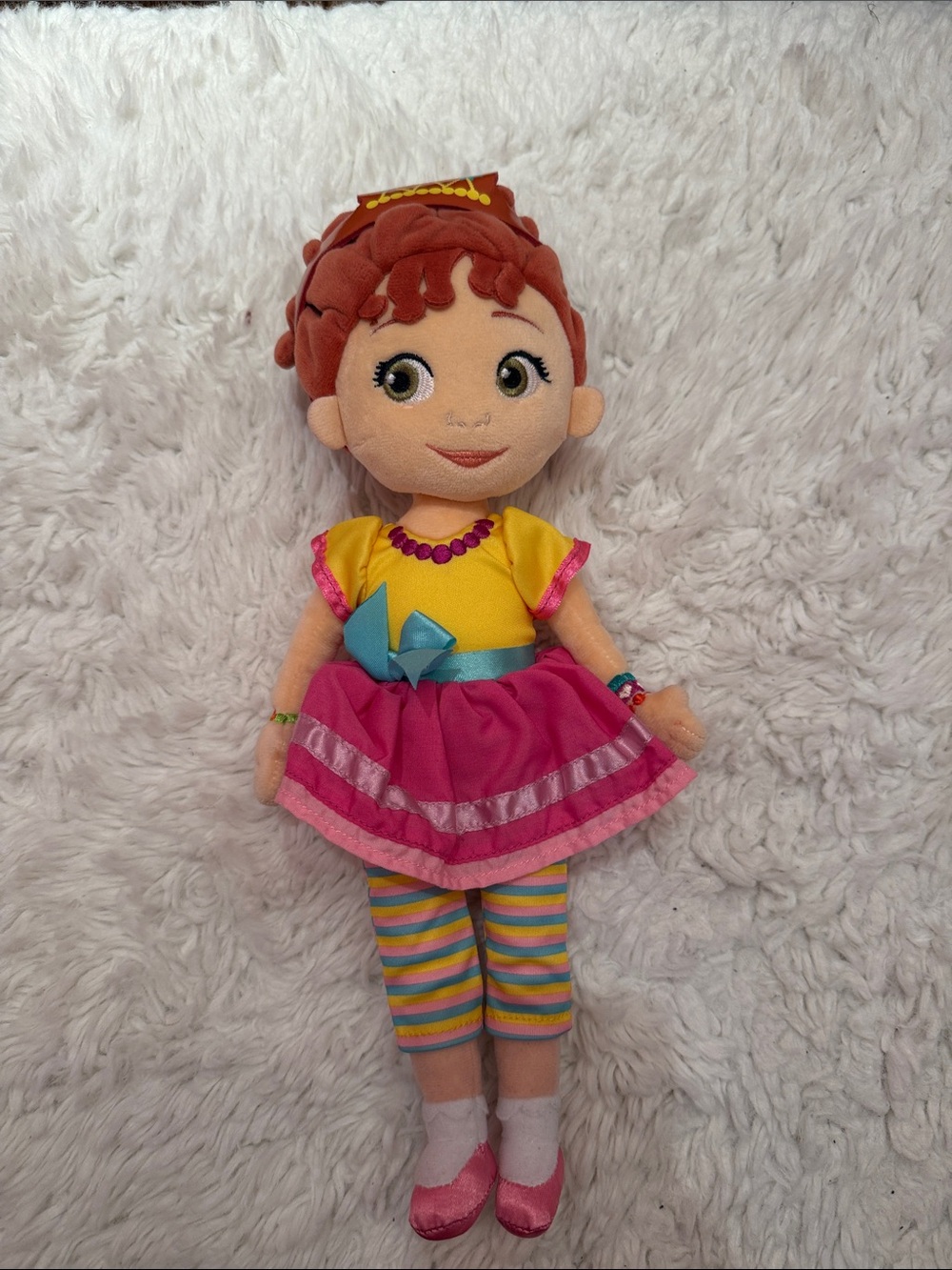 Disney Store Fancy Nancy 14” Plush Doll Pink Yellow Dress Retired